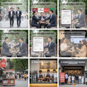 Mở Quầy Cà Phê Nhượng Quyền: Chi Phí Bao Nhiêu? Cần Chuẩn Bị Gì? 6 Các bước chuẩn bị để mở quầy cà phê nhượng quyền